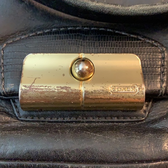 Black leather Coach purse gold hardware - Picture 2 of 3